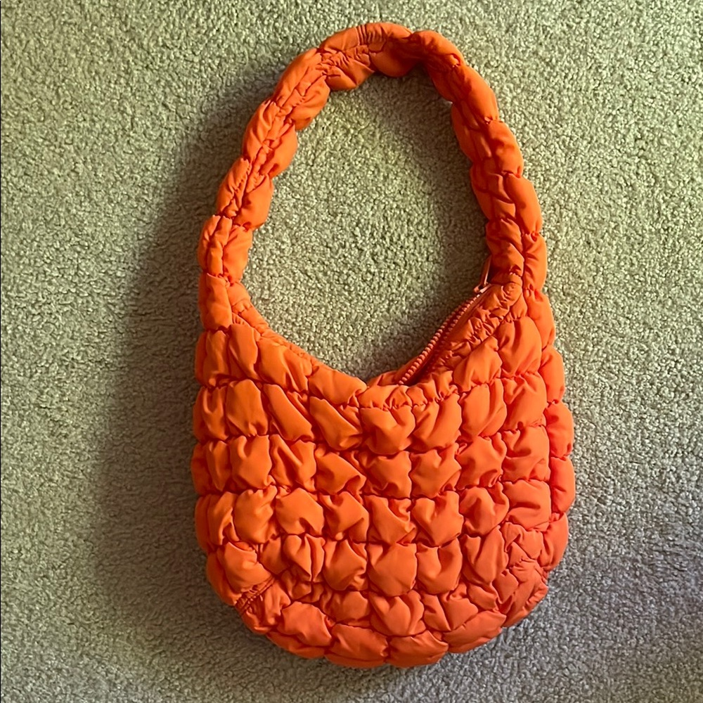 COS mini Orange Quilted Bag